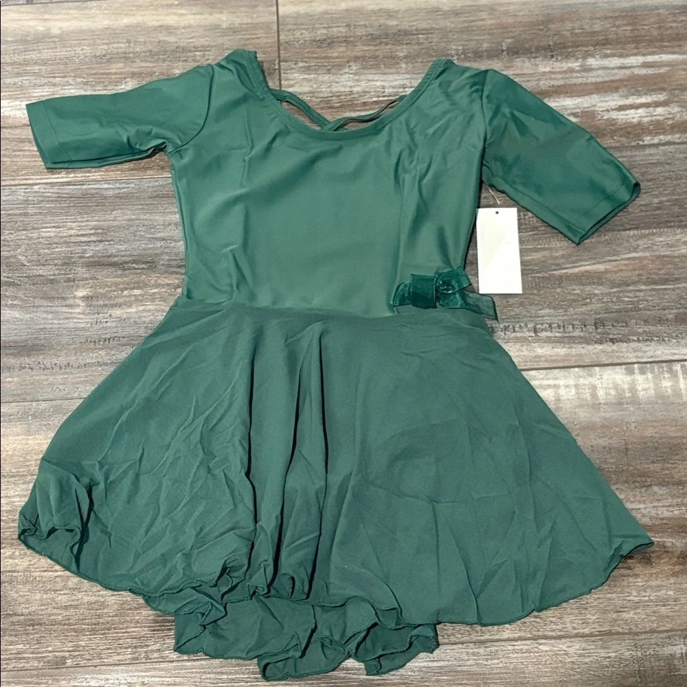 Leveret green skirted leotard child large 10-12 NEW